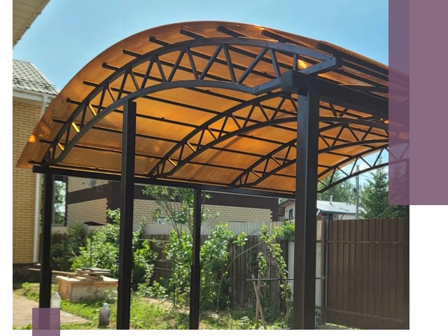 Изготовление навесов под ключ в Кинешме из качественных материалов