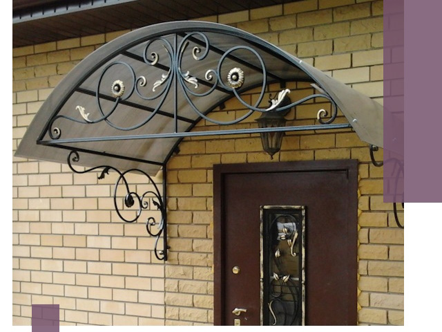 Изготовление козырьков из металла под ключ в Кинешме