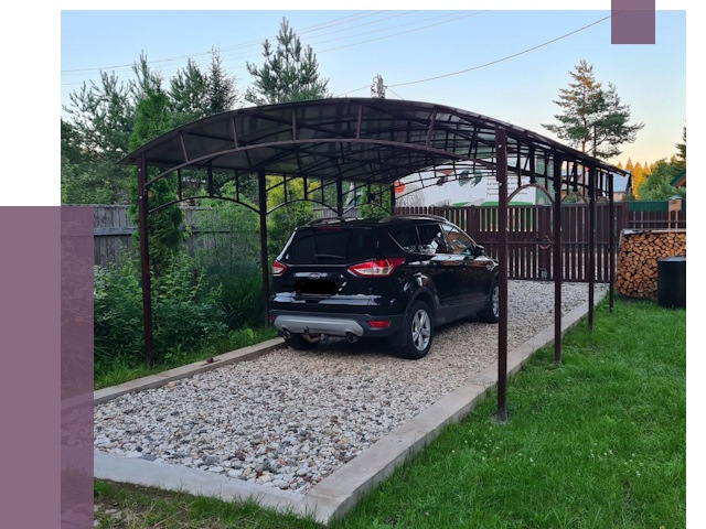 Навесы для автомобиля в Кинешме от 12987 руб.  | ПРОЛЁТ-Кнш