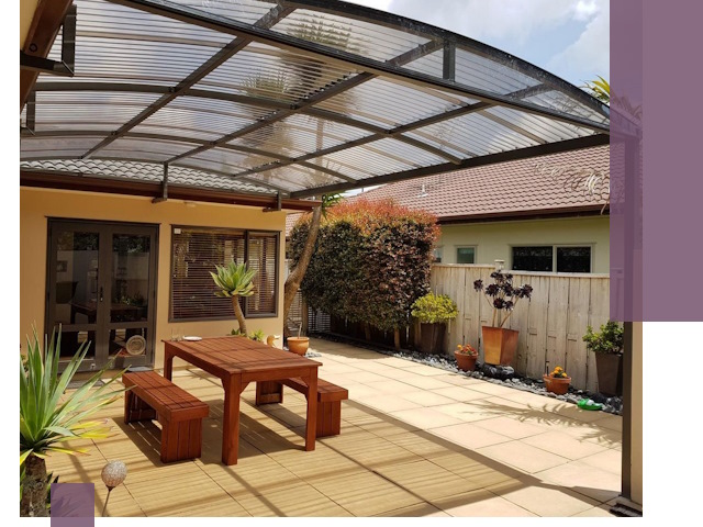 Навесы во двор под ключ в Кинешме — изготовление и монтаж