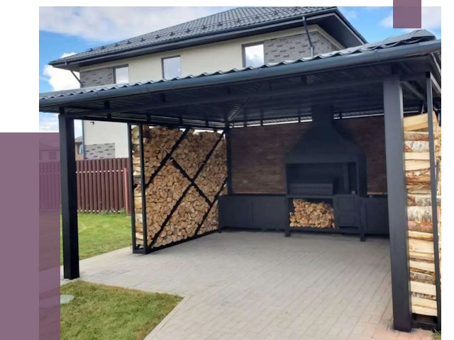 Навесы для барбекю в Кинешме от 12583 руб. под ключ | ПРОЛЁТ-Кнш