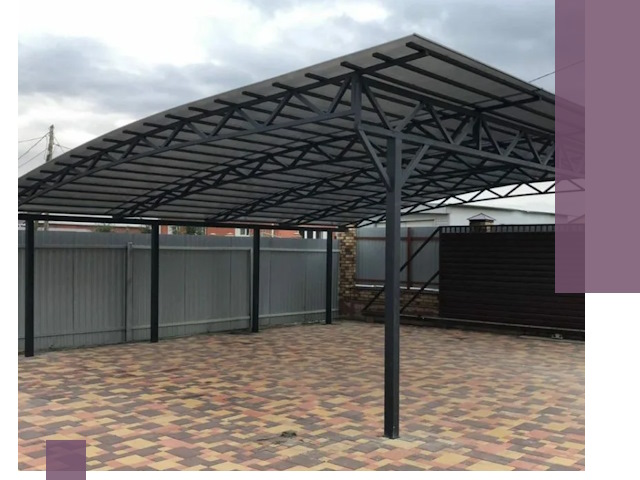 Металлические навесы под ключ в Кинешме — изготовление и монтаж