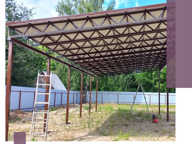 Односкатные навесы под ключ в Кинешме — изготовление и монтаж