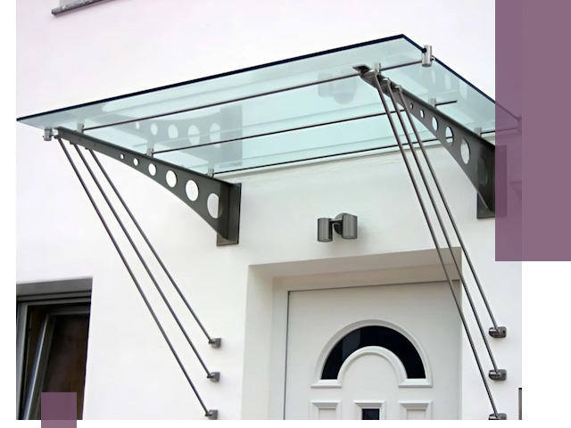 Козырьки над входом под ключ в Кинешме — изготовление и монтаж