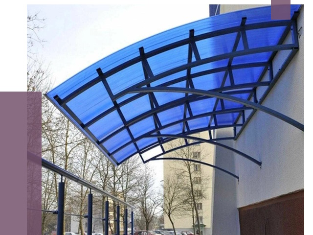 Козырьки из поликарбоната в Кинешме от 4245 руб. под ключ | ПРОЛЁТ-Кнш