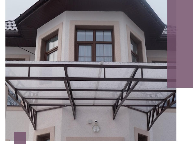 Козырьки из поликарбоната под ключ в Кинешме