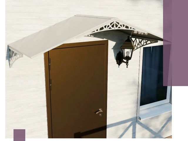 Металлические козырьки на входы и террасы в Кинешме