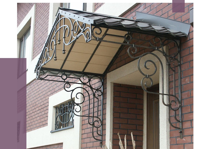 Двускатные козырьки в Кинешме под ключ от 12634 руб.