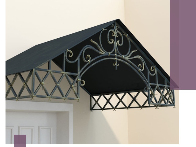 Двускатные металлические козырьки под ключ в Кинешме