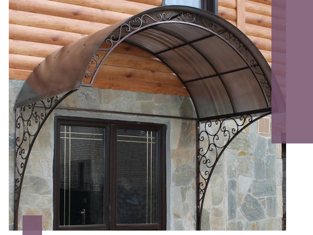 Арочные козырьки под ключ в Кинешме: изготовление и монтаж
